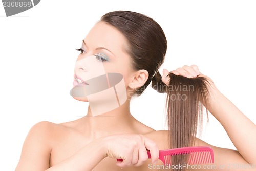 Image of woman with comb