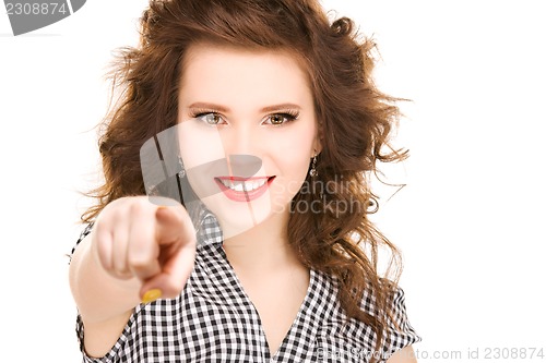 Image of woman pointing her finger