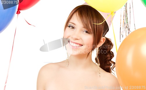 Image of party girl with balloons