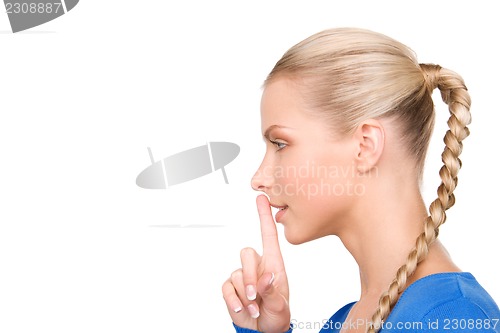 Image of finger on lips