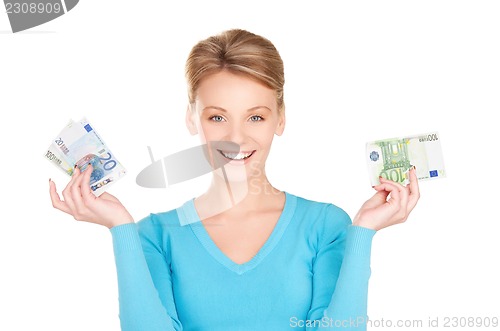 Image of lovely woman with money