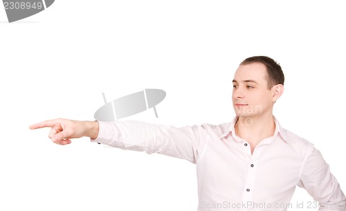 Image of businessman pointing his finger