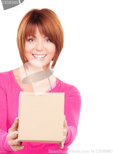 Image of businesswoman with parcel