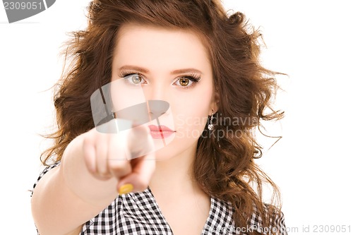 Image of woman pointing her finger