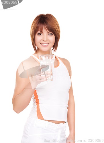 Image of woman with glass of water