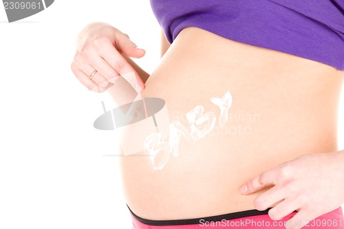 Image of pregnant woman belly