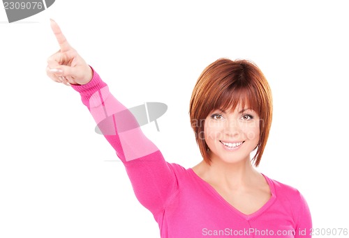 Image of businesswoman pointing her finger