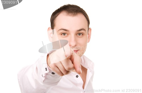 Image of businessman pointing his finger