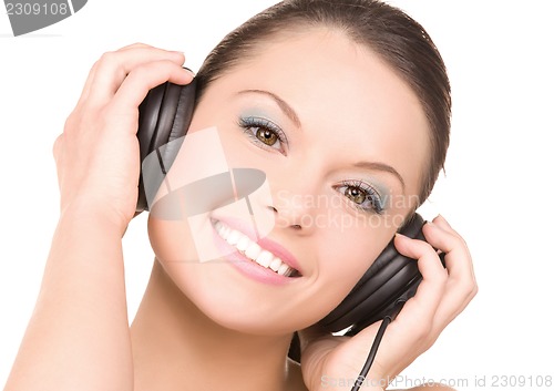 Image of happy woman in headphones