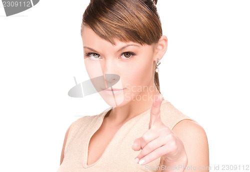 Image of woman pointing her finger