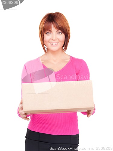 Image of businesswoman with parcel