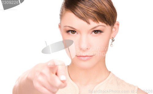 Image of woman pointing her finger