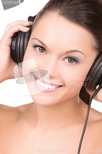 Image of happy woman in headphones