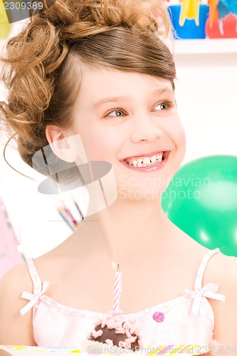 Image of party girl with cake