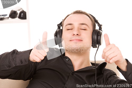 Image of man in headphones