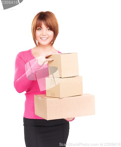 Image of businesswoman with parcels