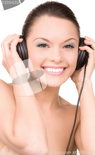 Image of happy woman in headphones