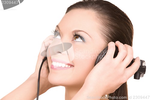 Image of happy woman in headphones