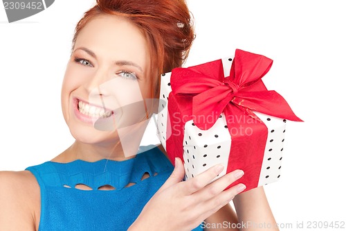 Image of happy girl with gift box