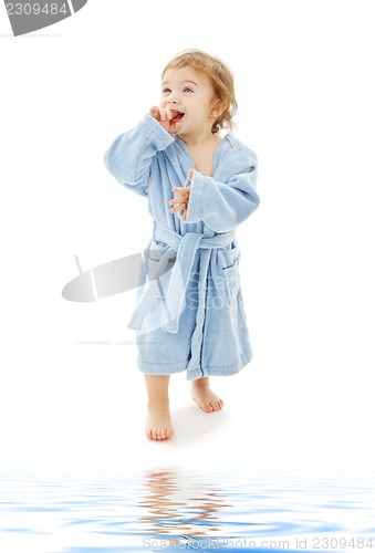 Image of baby boy in blue robe