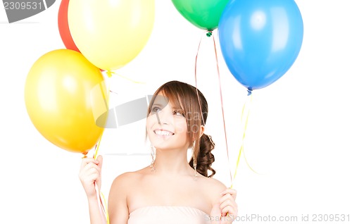 Image of happy teenage girl with balloons