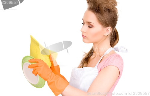 Image of housewife washing dish