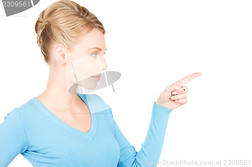 Image of woman pointing her finger