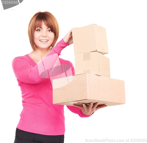 Image of businesswoman with parcels