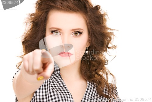 Image of woman pointing her finger