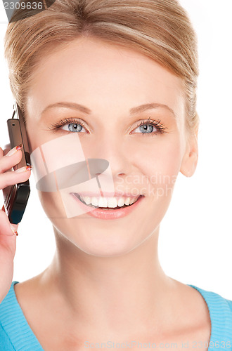 Image of happy businesswoman with phone