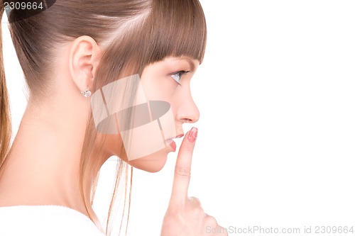Image of finger on lips