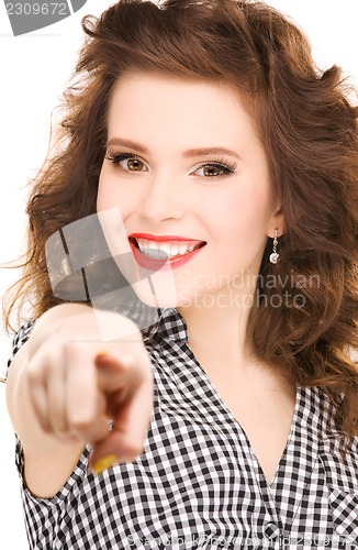 Image of woman pointing her finger