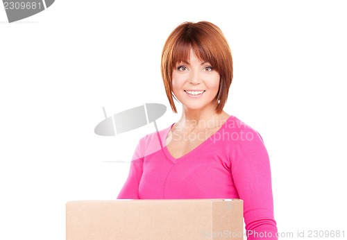 Image of businesswoman with parcel