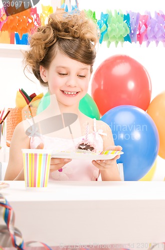 Image of party girl with cake