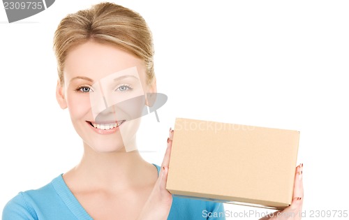 Image of businesswoman with parcel