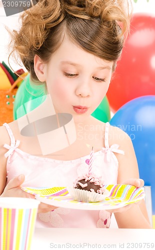 Image of party girl with cake