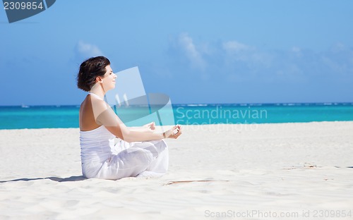 Image of meditation on the beach