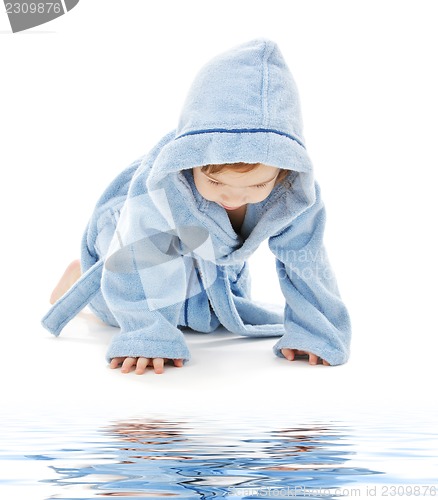 Image of baby boy in blue robe