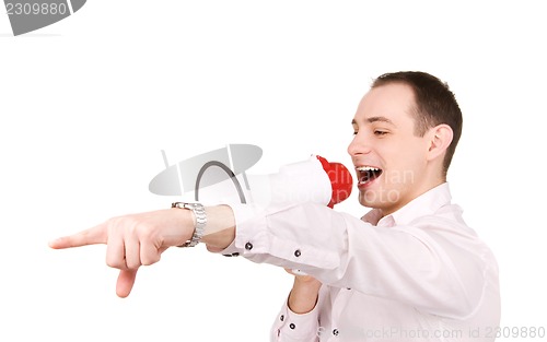 Image of businessman with megaphone