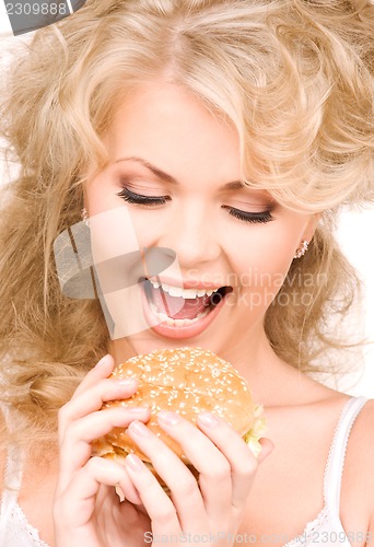 Image of woman with burger