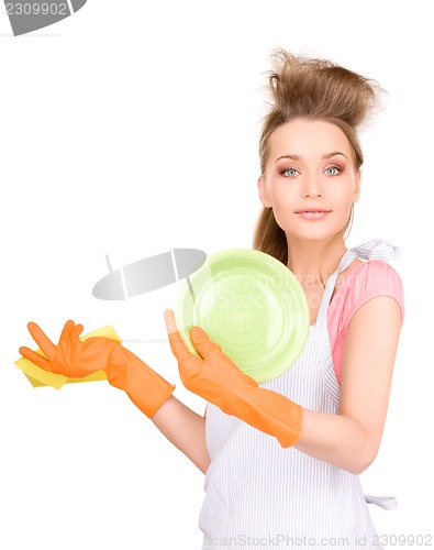 Image of housewife washing dish