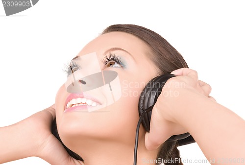 Image of happy woman in headphones