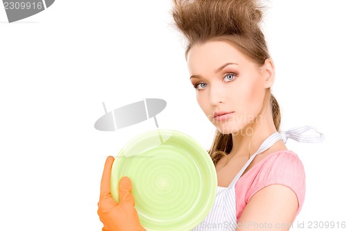 Image of housewife washing dish