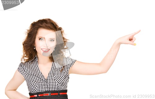 Image of woman pointing her finger