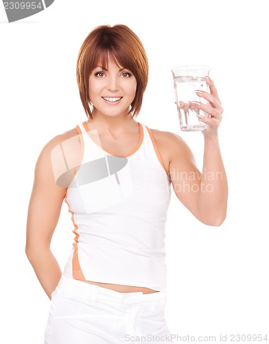 Image of woman with glass of water