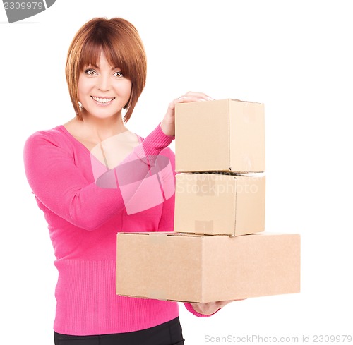 Image of businesswoman with parcels