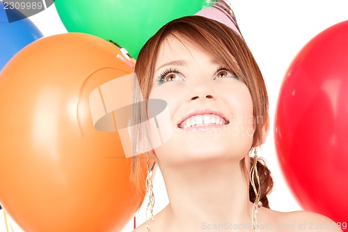 Image of party girl with balloons