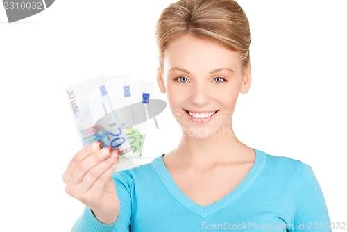 Image of lovely woman with money