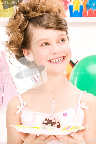 Image of party girl with cake