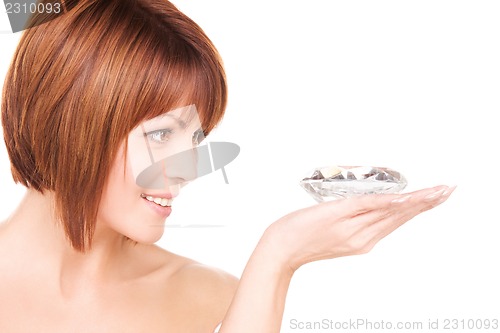 Image of lovely woman with big diamond
